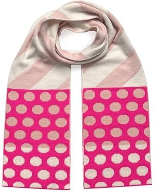 INGMARSON Stripes & Circles Wool & Cashmere Scarf - Pink