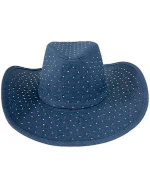 Chanel Joan Elkayam Embellished Denim Cowboy Hat - Blue