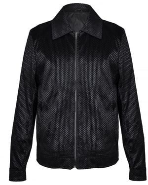 DAVID WEJ Washington Aviator Jacquard Jacket - Black