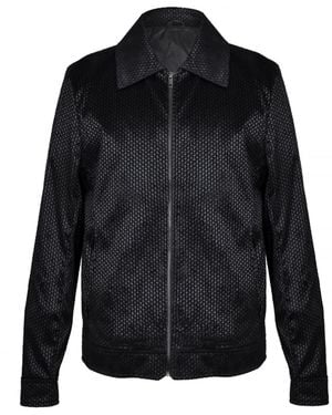DAVID WEJ Washington Aviator Jacquard Jacket - Black