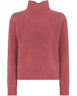 Really Wild Clothing Kinalba Lambswool High Neck Jumper - Red