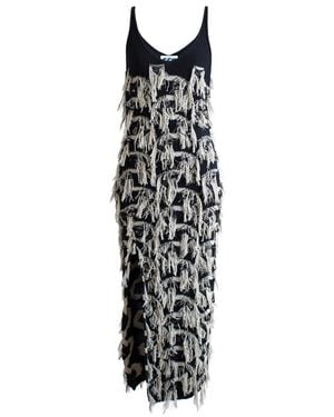 Ccy Currency Cotton Fringe Dress - Black