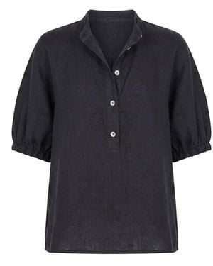 James Lakeland Relaxed Linen Blouse - Blue