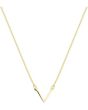 Spero London Sterling Essential V Wishbone Necklace - Metallic
