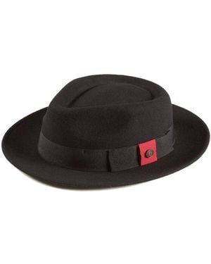 Dasmarca Hats Pablo Noir Felt Wide Brim Wool Felt Fedora Hat - Black