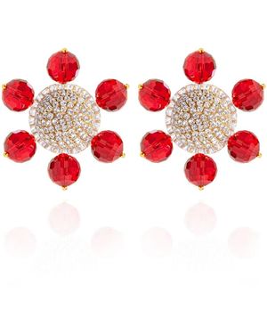 Saule Label Jolie Clip On Earrings - Red
