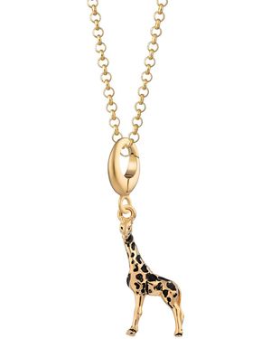 Lily Charmed Plated Giraffe Charm Necklace - Metallic