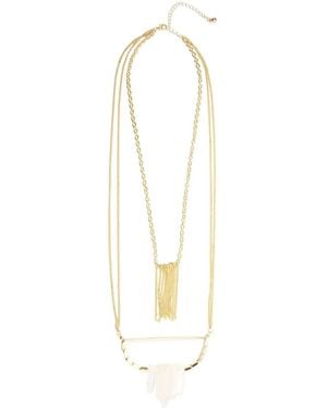 Saachi Boho Layered Chain Necklace - White