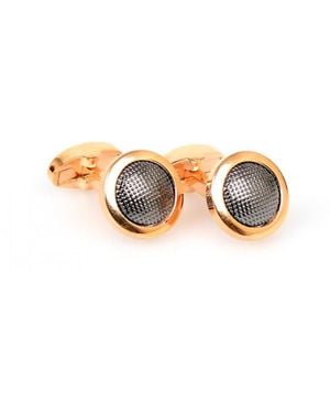 DAVID WEJ Circle With Gunmetal Cufflink – Gunmetal - Metallic