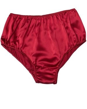 Soft Strokes Silk Set Of Two Pure Mulberry Silk French Cut Knickers - Red