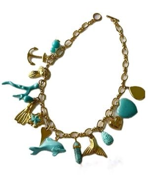 Achala Handcrafted Dolphin & Charm Necklaces - Green