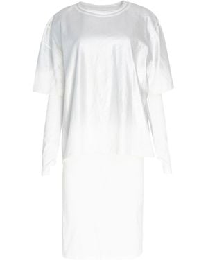 Circular Path Doubled Layer Dress - White