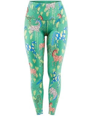 Pitaya Yoga Khutulun's Horses Leggings - Green