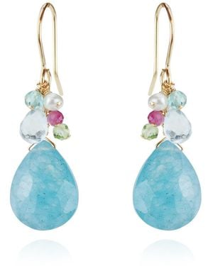 MOUNIR LONDON Quartz Cluster Drop Earrings - Blue