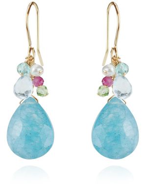 MOUNIR LONDON Quartz Cluster Drop Earrings - Blue