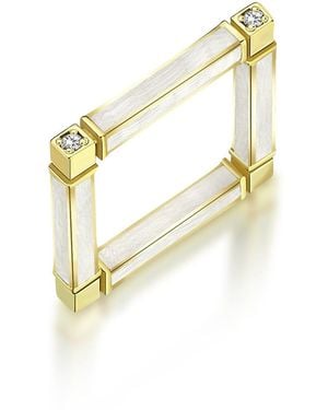C|Nd|N by Candan Balto Megaron Square & Mother Of Pearl Enamel Ring - Metallic