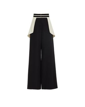 Julia Allert Neutrals Statement Waist Wide-Leg Trousers – - Black