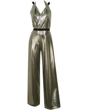 Me & Thee Nerves Of Steel Metallic Jumpsuit - Green