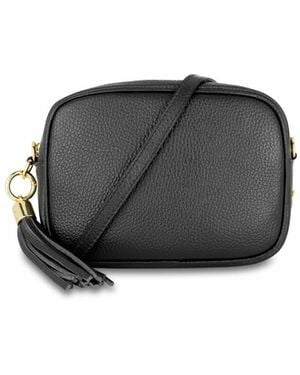 Apatchy London The Tassel Leather Crossbody Bag - Black