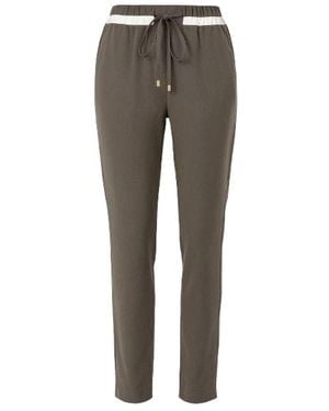 Conquista Long Khaki Pants With Cream Panel - Gray