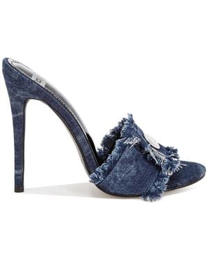Rag & Co Claudia Distressed Denim Stiletto Sandals - Blue