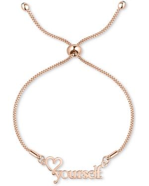 Rejected Hearts Club Adjustable Chain Love Yourself Bracelet - Metallic