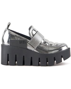 United Nude Quilted Leather Platform Loafers - Grey