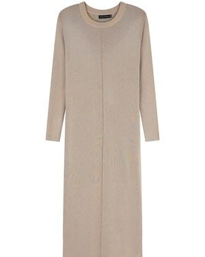Rave on Trend Knitted Maxi Dress - Natural