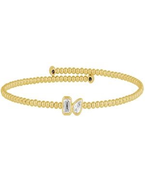 Artisan 14K Emerald & Pear Diamond Open Beaded Bracelet - Metallic