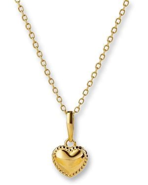 Classicharms Vermeil Carved Heart Pendant Necklace - Metallic
