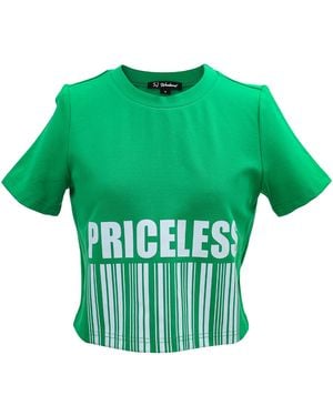 Smart and Joy Typo Print Crop T-Shirt - Green