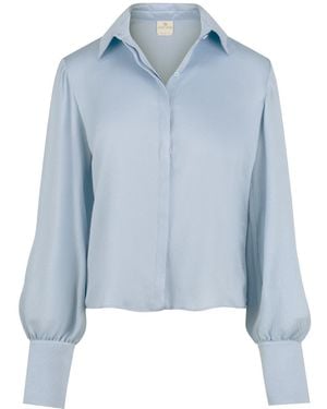 Gunda Hafner Ltd Light Hammered Silk Shirt - Blue