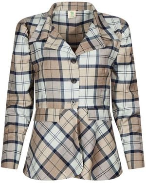 NUMBAT Matilda Tartan Wool Blazer - Gray