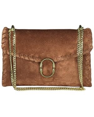 Ruj Heritage Shoulder Bag Suede - Brown