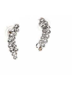 Addicted Neutrals Adara Ear Cuff Earrings With Swarovski Crystals - Metallic