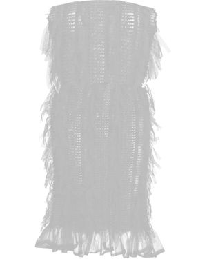 Sarah Regensburger Fringe Rushing Tube Dress - Gray