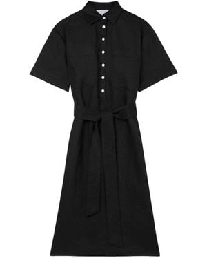 Dāl the Label Linen Midi Shirtdress - Black