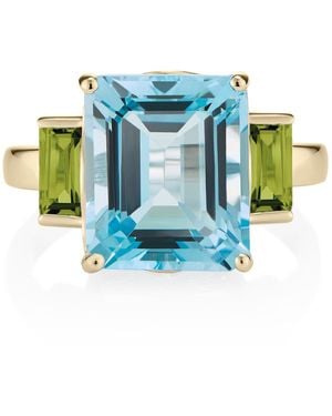 Augustine Jewels Peridot & Topaz Octagon Ring - Blue
