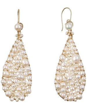 Corina Mardari Jewelry Statement Pearl Handmade Earrings - Metallic
