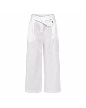 Lumina Eligma The Wrapline Linen Trouser - White