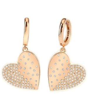BY EDA DOGAN Ridge Heart Drop Hoop Earring - White