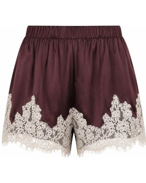 Ats the Label Neutrals Rosalie Plum Lace Satin Shorts - Purple