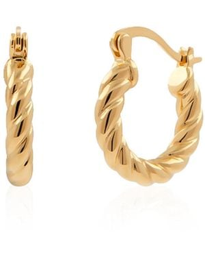 Cote Cache Twisted Rope Creole Hoop Earrings - Metallic