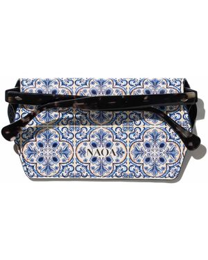Naoa Slim Glasses Case Amalfi Print - Black