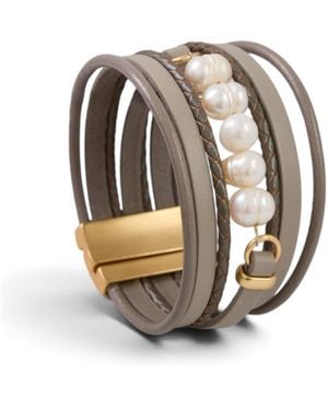 Saachi Essential Leather Bracelet - Metallic