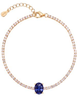LÁTELITA London Garbo Oval Gemstone Tennis Bracelet Sapphire - Metallic