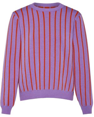 INGMARSON Thin Striped Wool & Cashmere Jumper - Purple