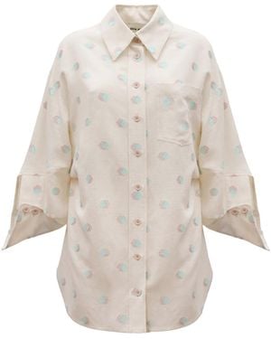 Julia Allert Neutrals Summer Oversized Cotton Shirt - White