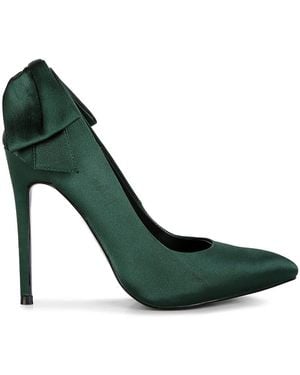 Rag & Co Hornet Satin Stiletto Pump Sandals - Green