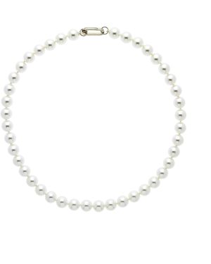 Emma Holland Jewellery Pearl & Platinum Clasp Necklace - Metallic